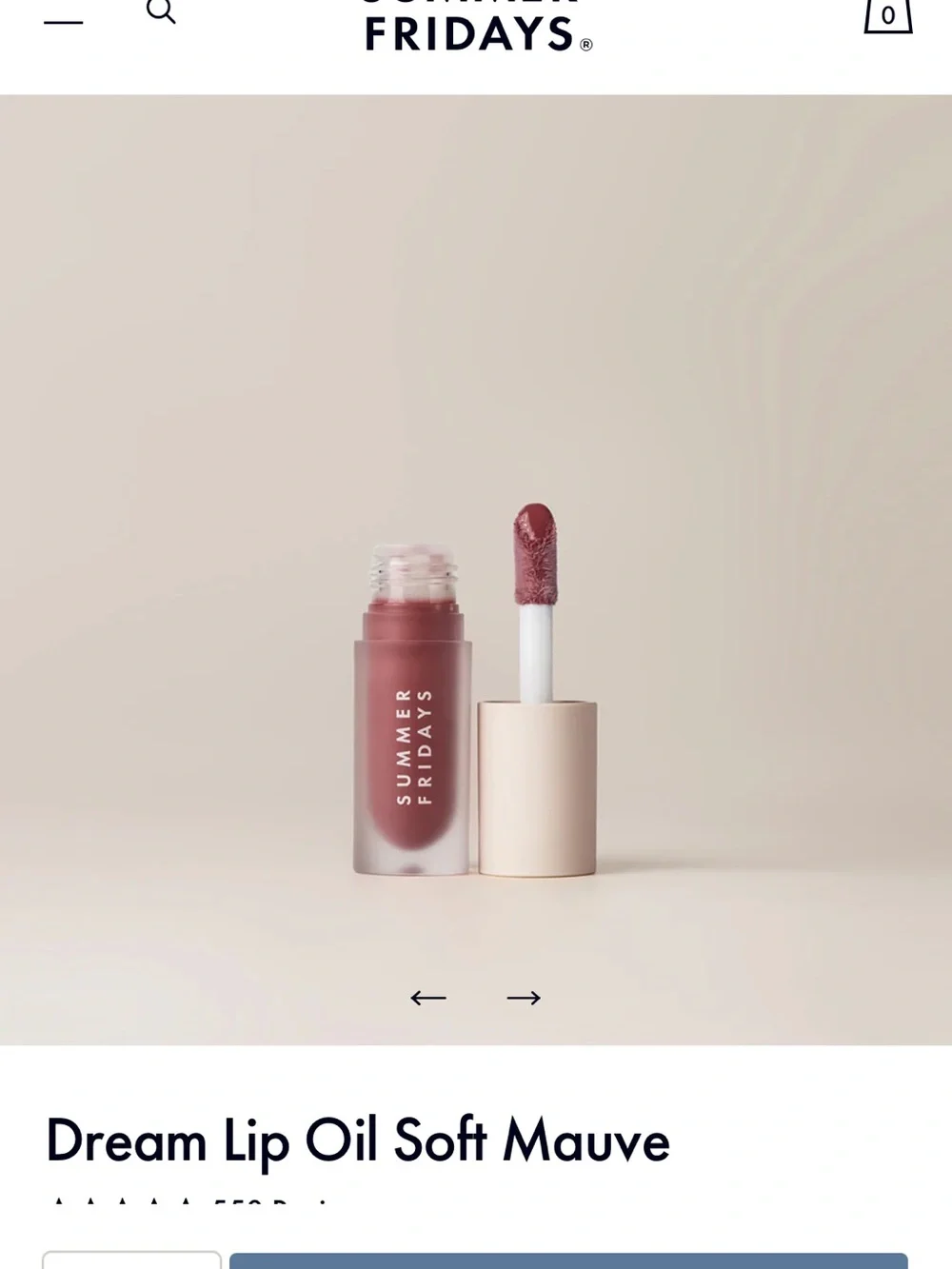 Summer Fridays Lip Oil in Soft Mauve